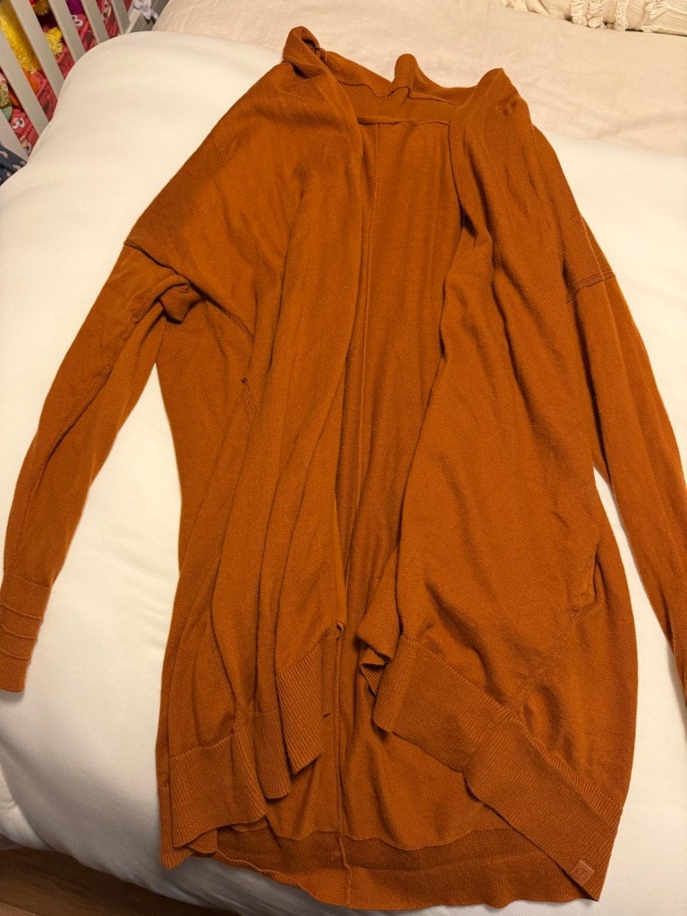 lululemon athletica Open-Front Cardigan in Rust Orange